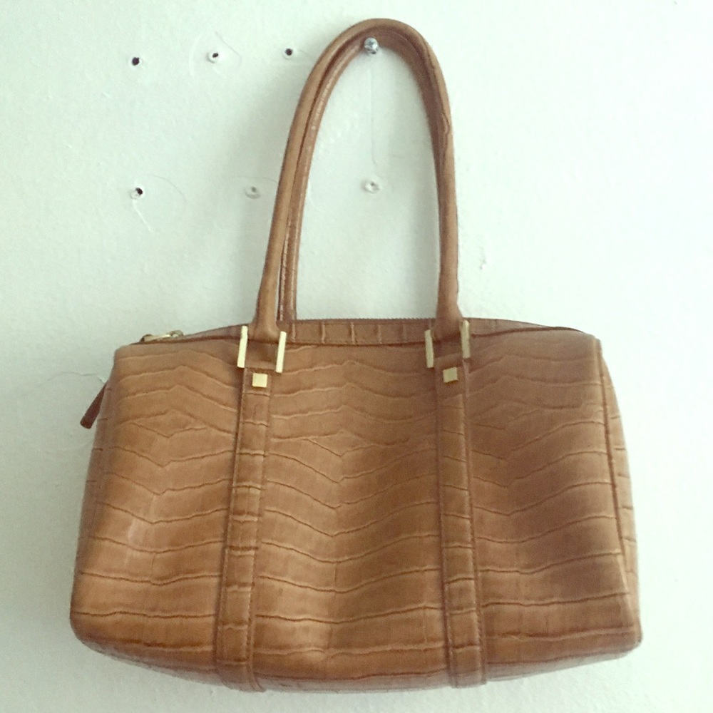Jones New York Mock Croc Shoulder Bag in Tan